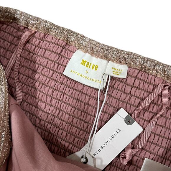 NWT Anthropologie Ruffled Metallic Tube Top - Picture 7 of 7